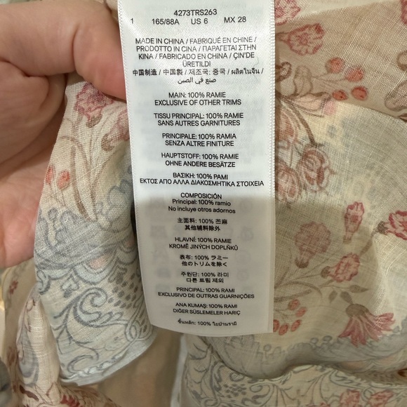 Zimmermann Daylight scalloped printed ramie blouse NWOT - Picture 5 of 8